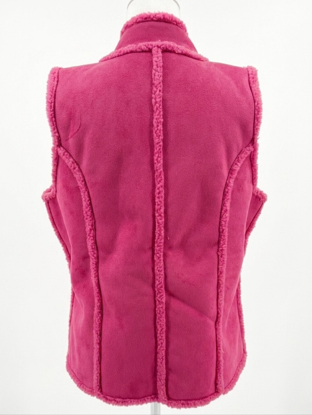 Liz Claiborne Hot Pink Faux Shearling Vest - Picture 3 of 12